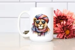 Cute Lion Portrait in Vibrant Watercolor | Funny Clipart Product Image 2