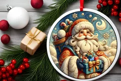 Round Christmas Ornament Sublimation|Clipart Product Image 2