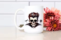 Vampire Skull with Hair, Transparent PNG Product Image 2