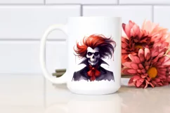 Vampire Skull with Hair, Transparent PNG Product Image 2