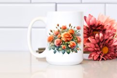 Vibrant Orange Roses Washed Drawing Product Image 2