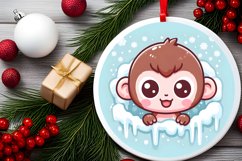 Round Christmas Ornament Sublimation|Clipart Product Image 2