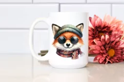 Cute Fox Portrait in Washed Watercolor | Funny Clipart Product Image 2