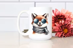 Cute Fox Portrait in Washed Watercolor | Funny Clipart Product Image 2