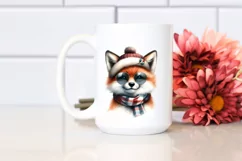 Cute Fox Portrait in Washed Watercolor | Funny Clipart Product Image 2