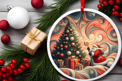 Round Christmass Ornament PNG Product Image 2