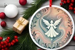 Round Christmas Ornament Sublimation|Clipart Product Image 1
