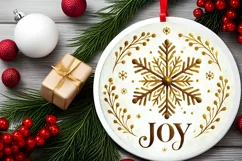 Round Christmas Ornament Sublimation|Clipart Product Image 2