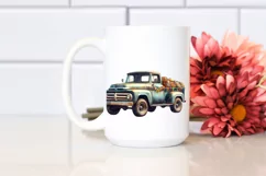 Vintage Pickup Truck Confetti | Sublimation Clipart Product Image 2