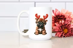 Enthusiastic Bullmastiff in Christmas Theme PNG Product Image 2