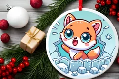 Round Christmas Ornament Sublimation|Clipart Product Image 1