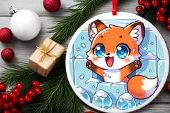 Round Christmas Ornament Sublimation|Clipart Product Image 1