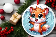 Round Christmas Ornament Sublimation|Clipart Product Image 1