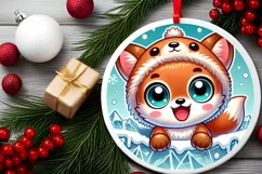 Round Christmas Ornament Sublimation|Clipart Product Image 1