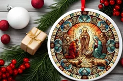 Round Christmas Ornament Sublimation|Clipart Product Image 1