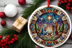 Round Christmas Ornament Sublimation|Clipart Product Image 1