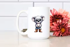 Expressive Koala Cowboy Watercolor Clipart Product Image 2