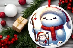 Round Christmas Ornament Sublimation|Clipart Product Image 1