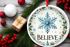 Round Christmass Ornament PNG Product Image 2
