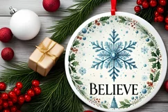 Round Christmas Ornament Sublimation|Clipart Product Image 2