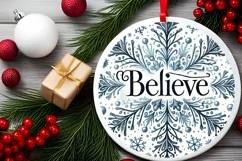 Round Christmas Ornament Sublimation|Clipart Product Image 2