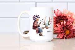 Old Lady Character Holding a Mug Product Image 2