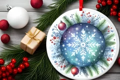 Round Christmas Ornament Sublimation|Clipart Product Image 2