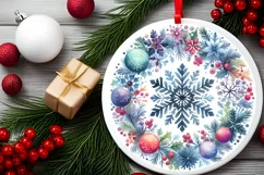 Round Christmas Ornament Sublimation|Clipart Product Image 1