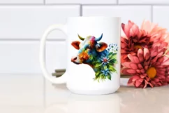 Vibrant Watercolor Cow PNG Product Image 2