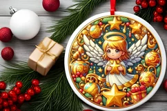 Round Christmas Ornament Sublimation|Clipart Product Image 2