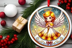 Round Christmas Ornament Sublimation|Clipart Product Image 2