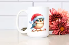 Watercolor Baby Bird Christmas PNG Product Image 2