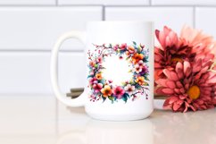 Watercolor Colorful Floral Frame Clipart Product Image 2