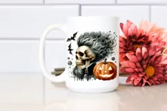Skull with Hair, Transparent PNG Product Image 2