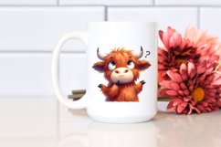 Thoughtful Highland Cow, High-Res PNG Product Image 2