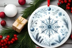 Round Christmas Ornament Sublimation|Clipart Product Image 2