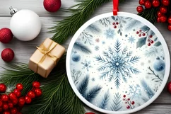 Round Christmas Ornament Sublimation|Clipart Product Image 2