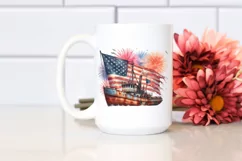 Vintage Fishing Boat Fireworks | Clipart Product Image 2
