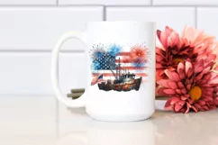 Vintage Fishing Boat Fireworks | Clipart Product Image 2