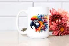 Artistic Watercolor Vibrant Parrot, Clipart Product Image 2