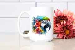 Artistic Watercolor Vibrant Parrot, Clipart Product Image 2