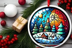 Round Christmas Ornament Sublimation|Clipart Product Image 2