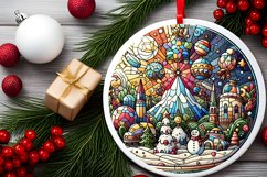 Round Christmas Ornament Sublimation|Clipart Product Image 2