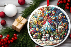 Round Christmass Ornament PNG Product Image 2