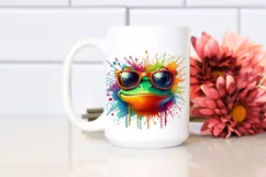 Colorful Artistic Frog Sunglasses, Clipart Product Image 2