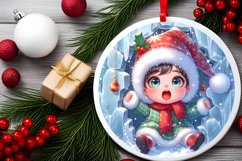 Round Christmas Ornament Sublimation|Clipart Product Image 2