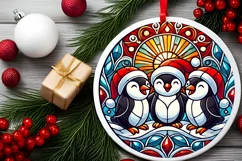 Round Christmas Ornament Sublimation|Clipart Product Image 1