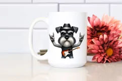 Rock Star Miniature Schnauzer Watercolor Clipart Product Image 2