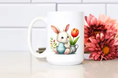 Easter Bunny Egg Flower, Clipart |T-shirt, Mug PNG Product Image 3