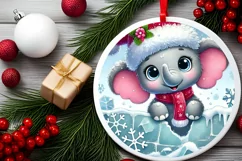 Round Christmas Ornament Sublimation|Clipart Product Image 1
